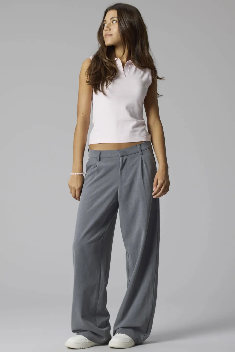LMTD wide leg broek grijs