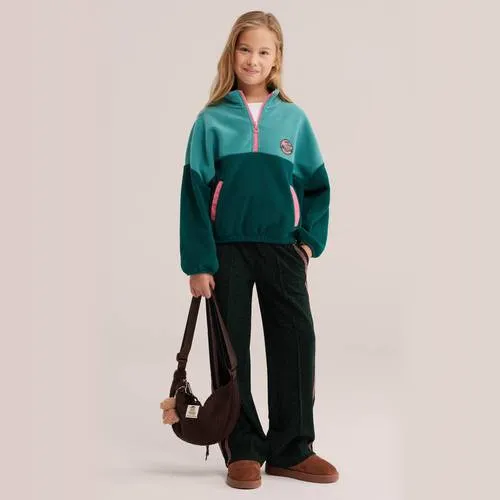 WE Fashion fleecetrui - groen/roze, foto 5