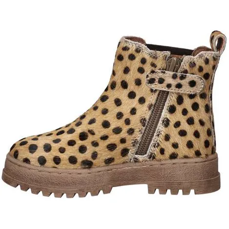 Nelson Kids enkelboots met profielzool en dierenprint - beige/zwart, foto 4