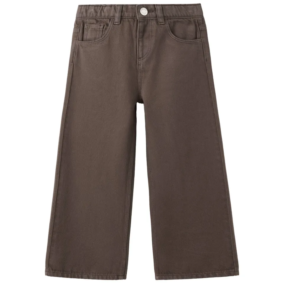 Mango Kids wide leg jeans - donkerbruin, foto 2