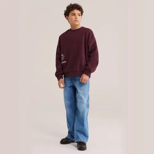 WE Fashion sweater met tekst - donkerrood, foto 3