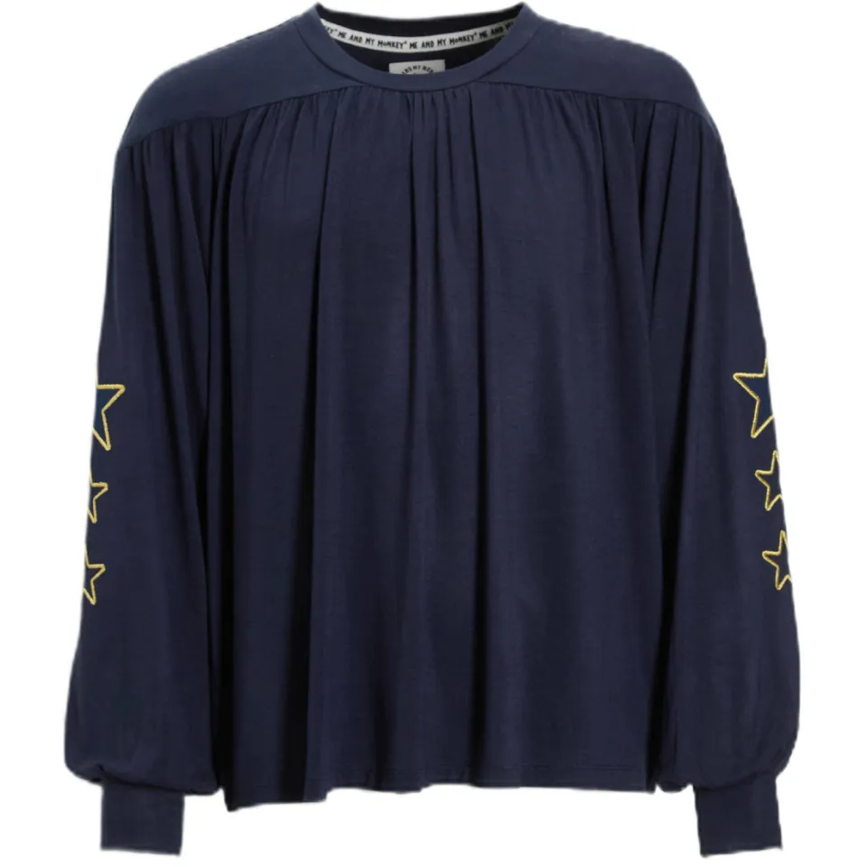 Me & My Monkey top met sterren donkerblauw, foto 2