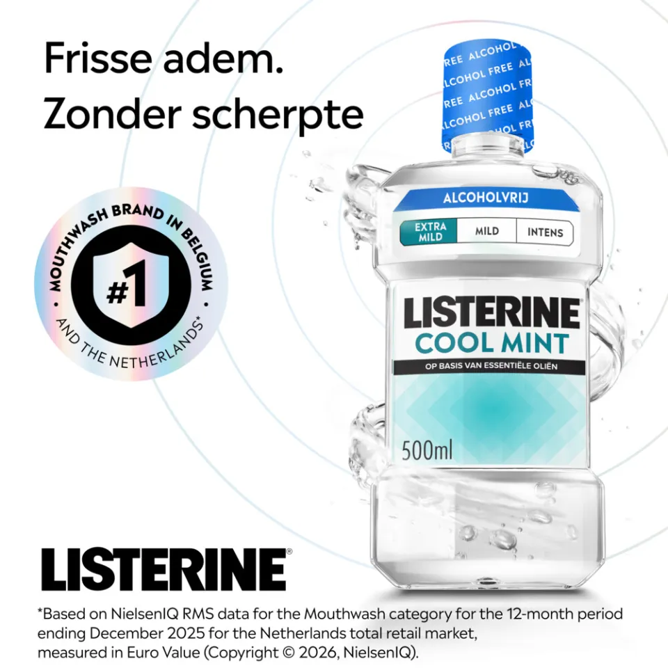 Listerine Cool Mint Extra Mild alcoholvrije mondspoeling, foto 3