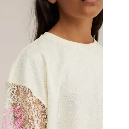 WE Fashion oversized gestreepte T-shirt ecru, foto 7
