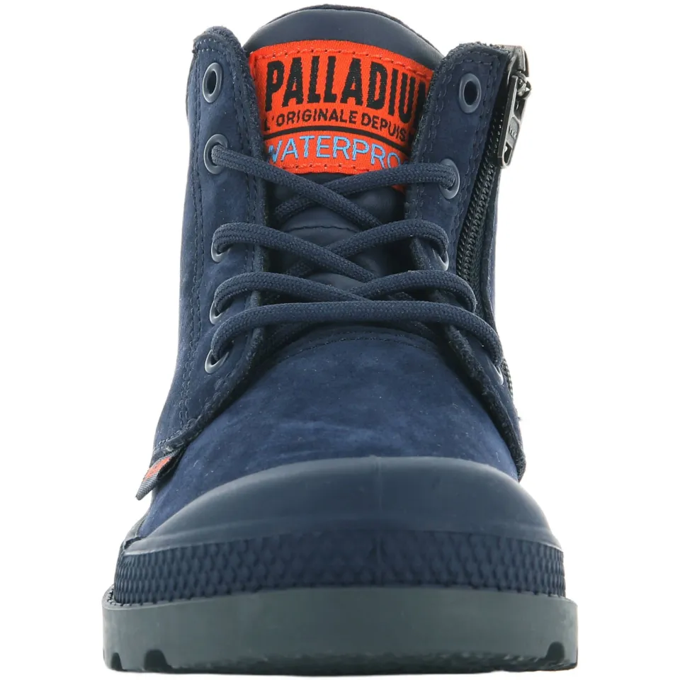 Palladium Schoolkind leren veterschoenen met profielzool - donkerblauw, foto 6
