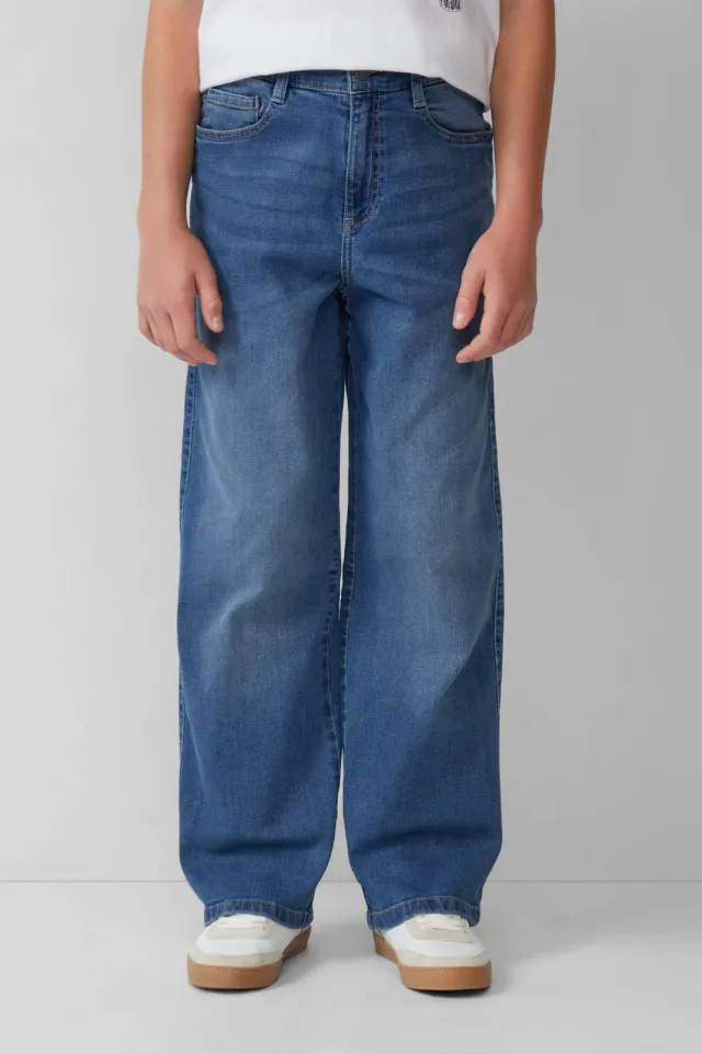 S.Oliver baggy waist wide leg jeans medium blue denim, foto 4