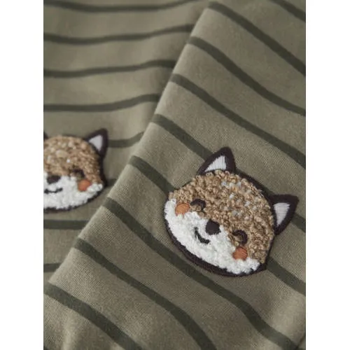 NAME IT gestreepte baby joggingbroek groen, foto 3