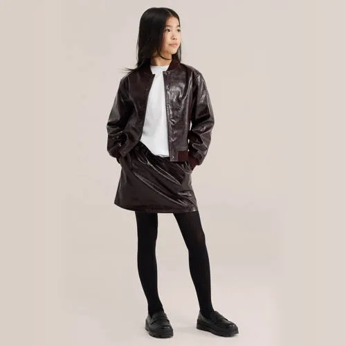 WE Fashion lak bomberjack donkerrood, foto 3