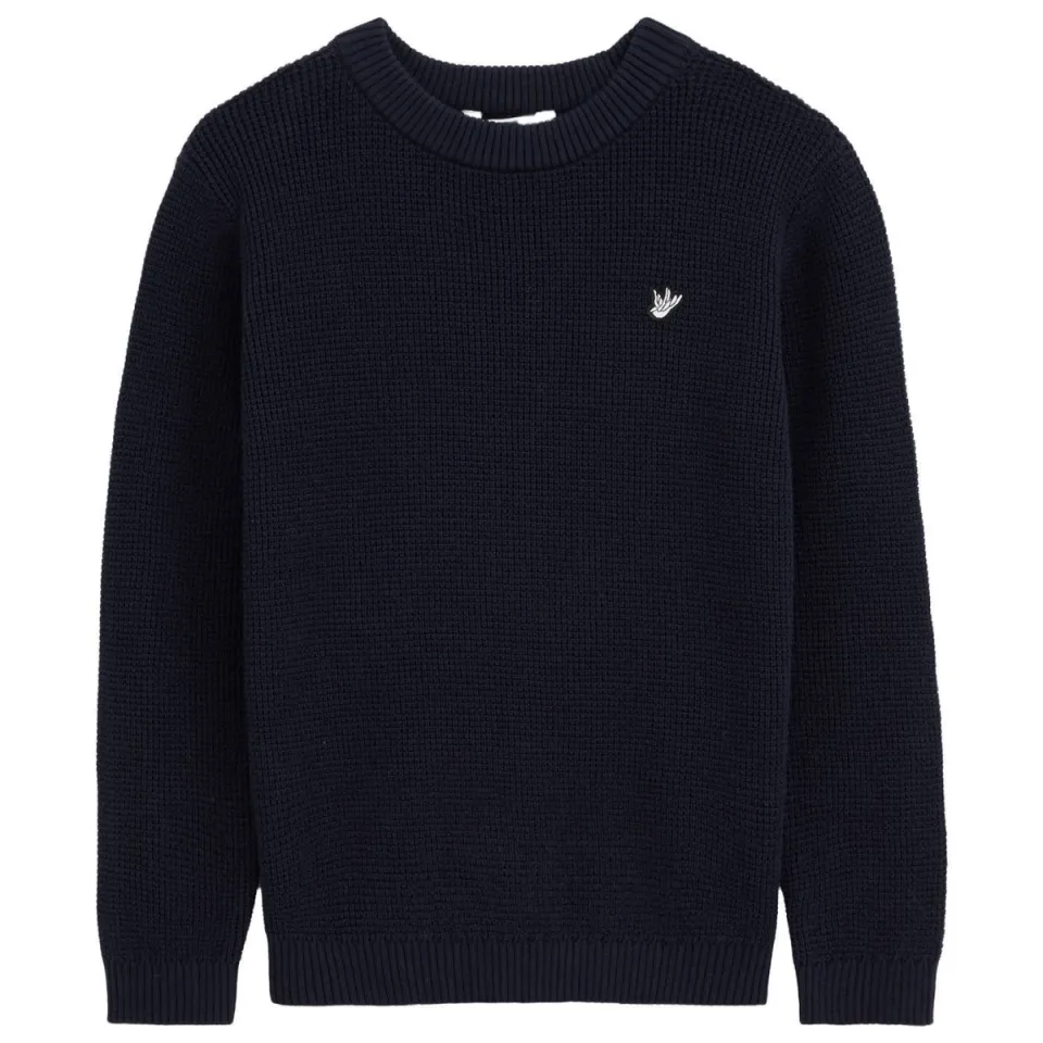 WE Fashion katoenen gebreide trui - donkerblauw, foto 2