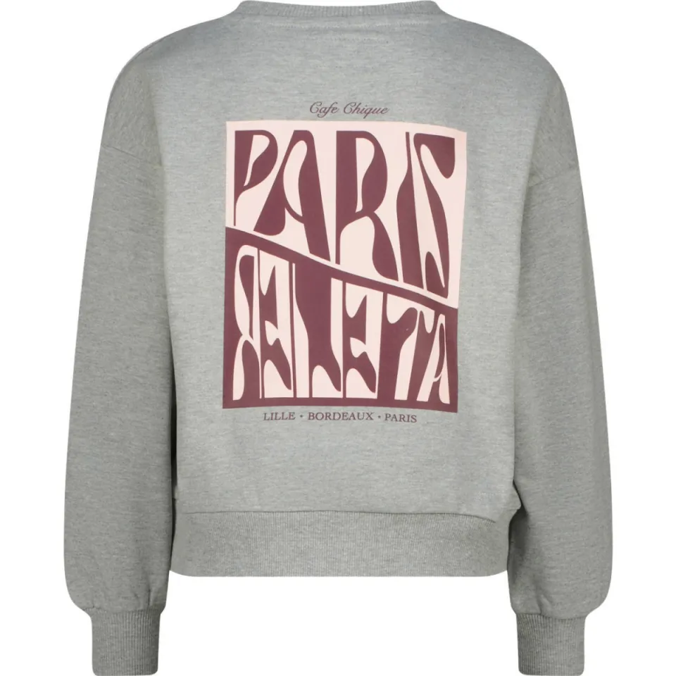 Raizzed boxy sweater met backprint - grijs, foto 3
