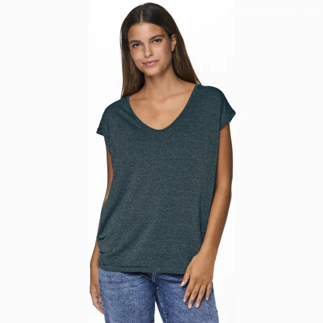 Pieces PCBILLO top blauw met lurex