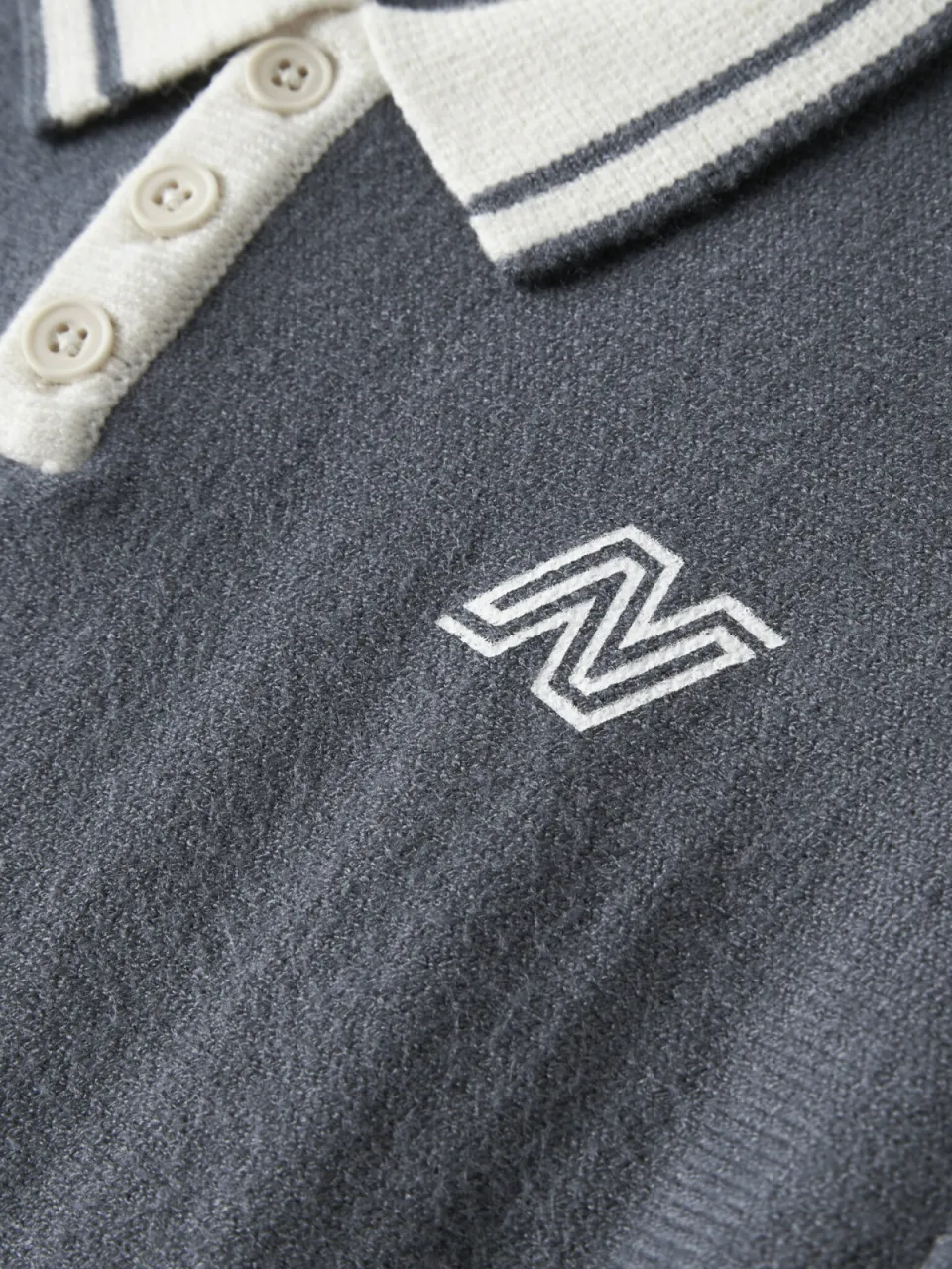 NAME IT MINI gebreide gestreepte trui - grijsblauw Jongens Viscose Polokraag, foto 4