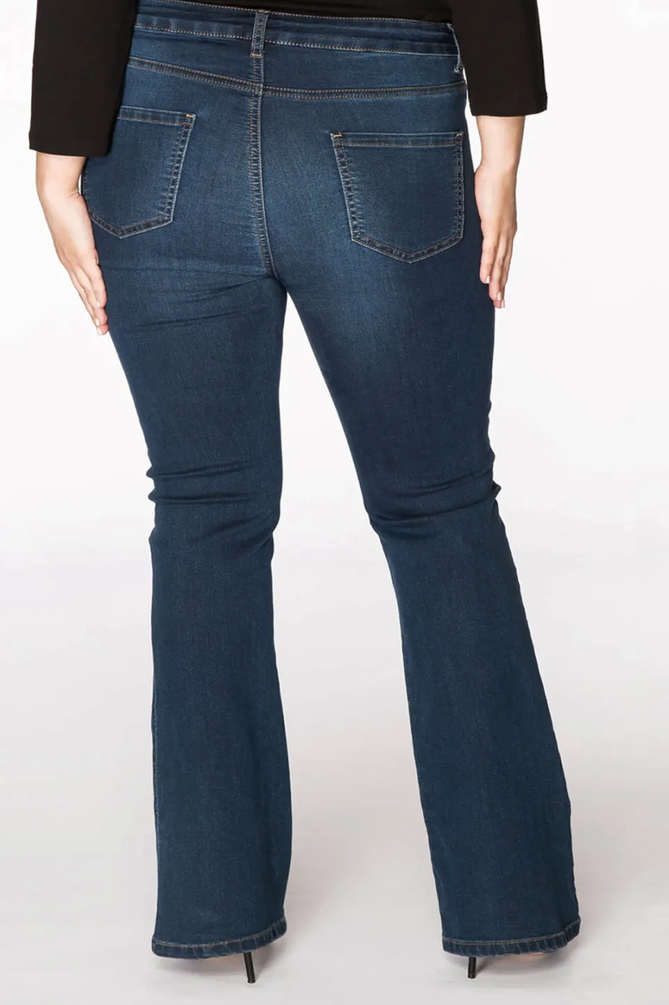 Yoek high waist flared jeans dark denim, foto 4