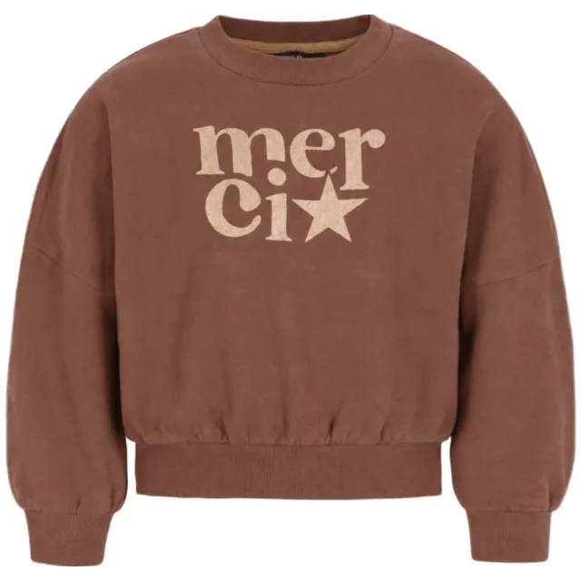 Like Flo oversized sweater met print - bruin