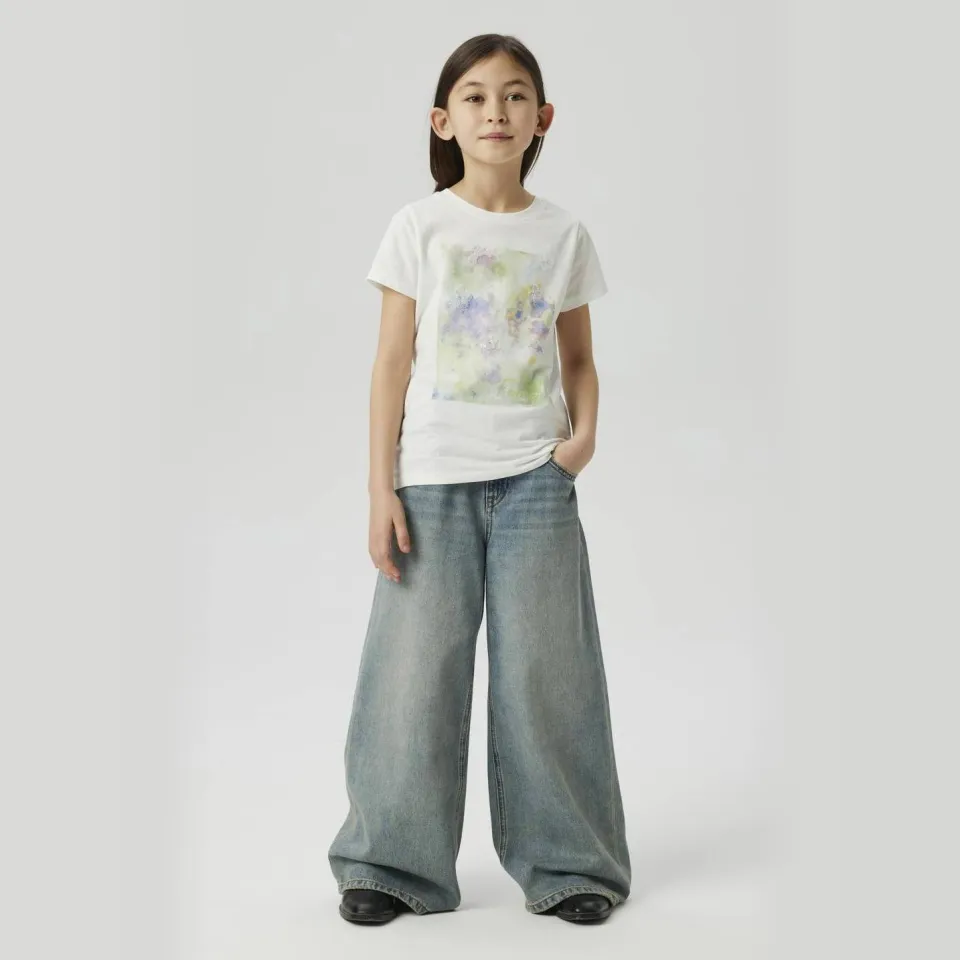 NAME IT KIDS wide leg regular waist jeans medium blue denim Vintage Medium Blue Denim