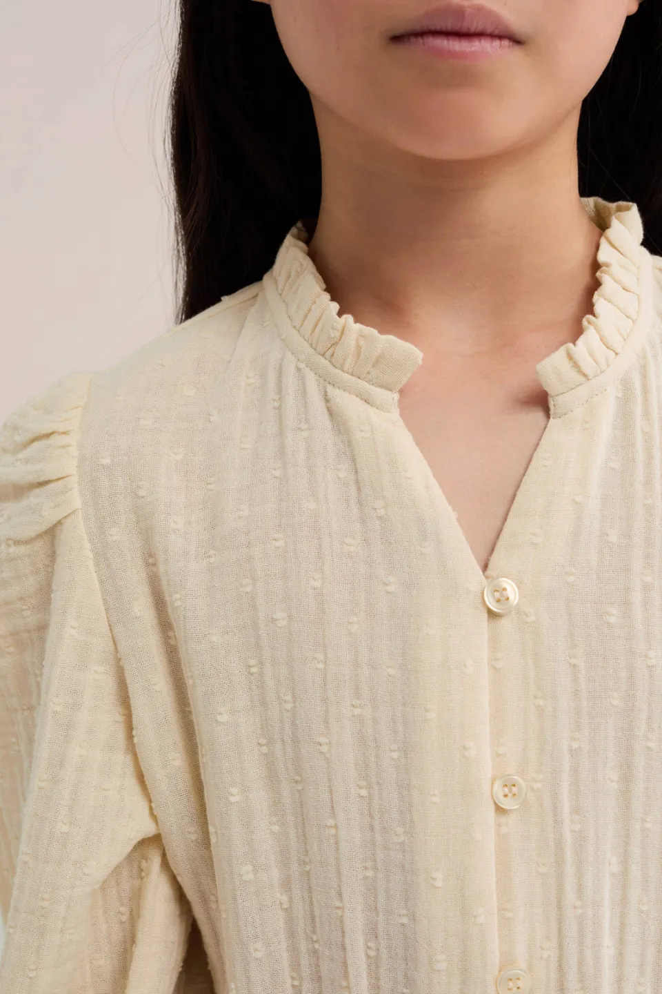 WE Fashion midi jurk met plooien beige, foto 6