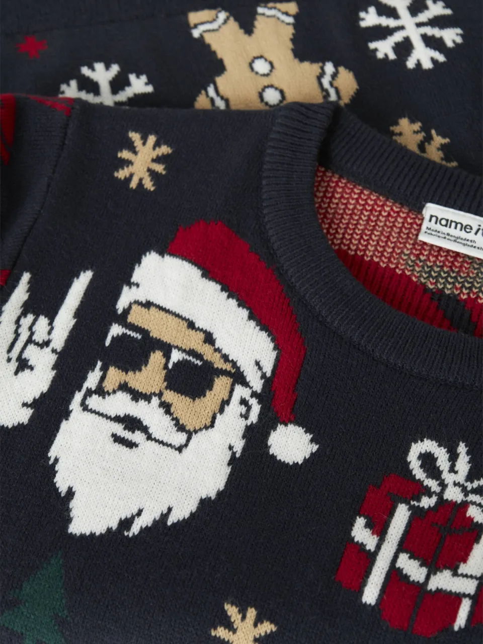 NAME IT KIDS kersttrui met print - donkerblauw, foto 6