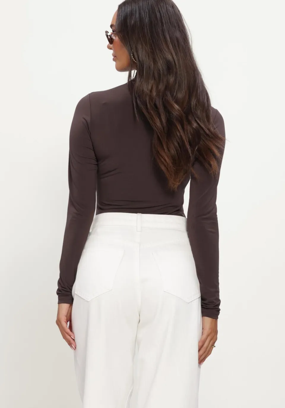 Notre-V Nv-inger longsleeve top bruin, foto 3