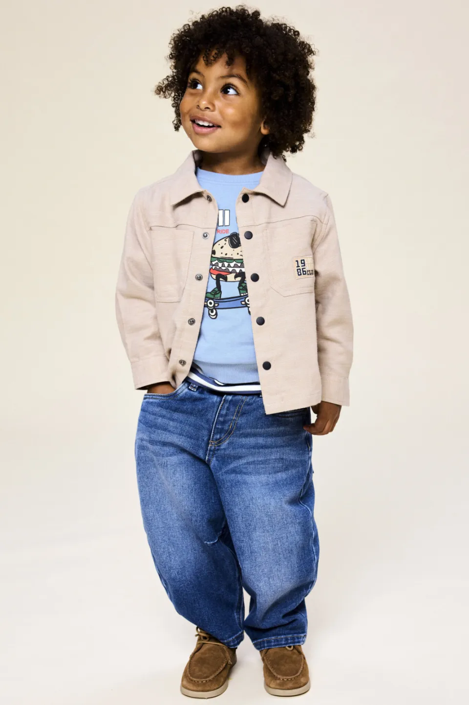 NAME IT MINI rechtvallend sweater met print - blauw, foto 4
