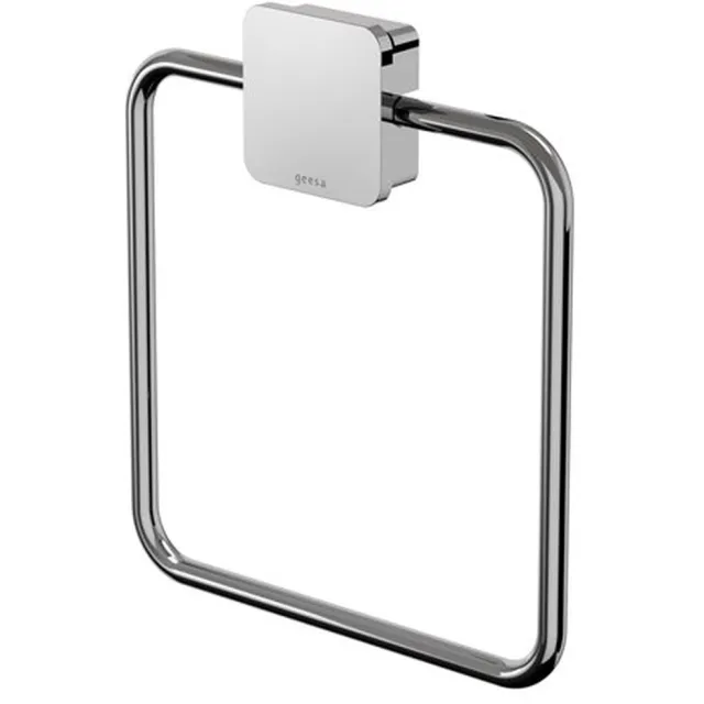 Handdoekring Geesa Topaz Vierkant Minimalistisch Chroom