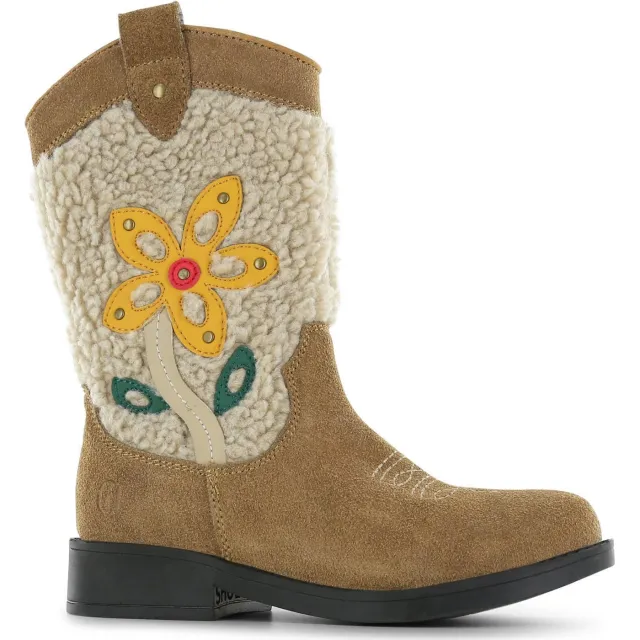 Shoesme cowboylaarzen cognac met bloemen