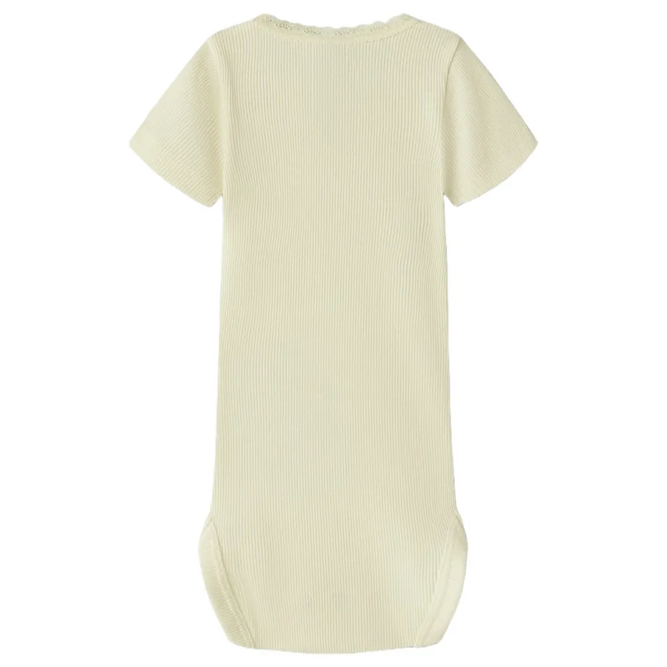 NAME IT BABY romper lichtgeel rib gebreid, foto 2