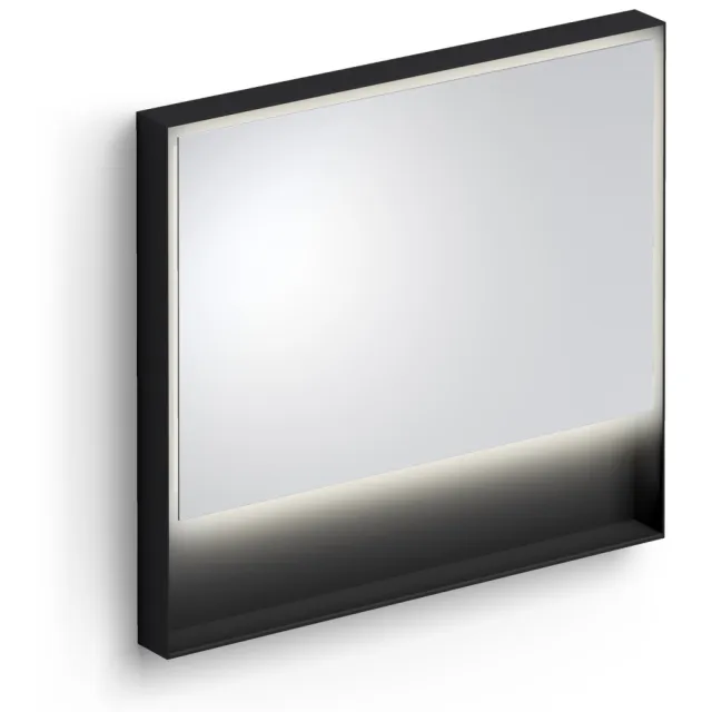 Clou Look At Me Spiegel 2700K LED-Verlichting IP44 Omlijsting In Mat Zwart 90x8x80cm