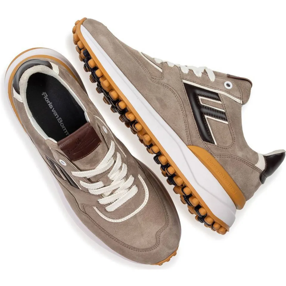 Floris Van Bommel Noppi 38.12 suède sneakers lichtbruin taupe, foto 4