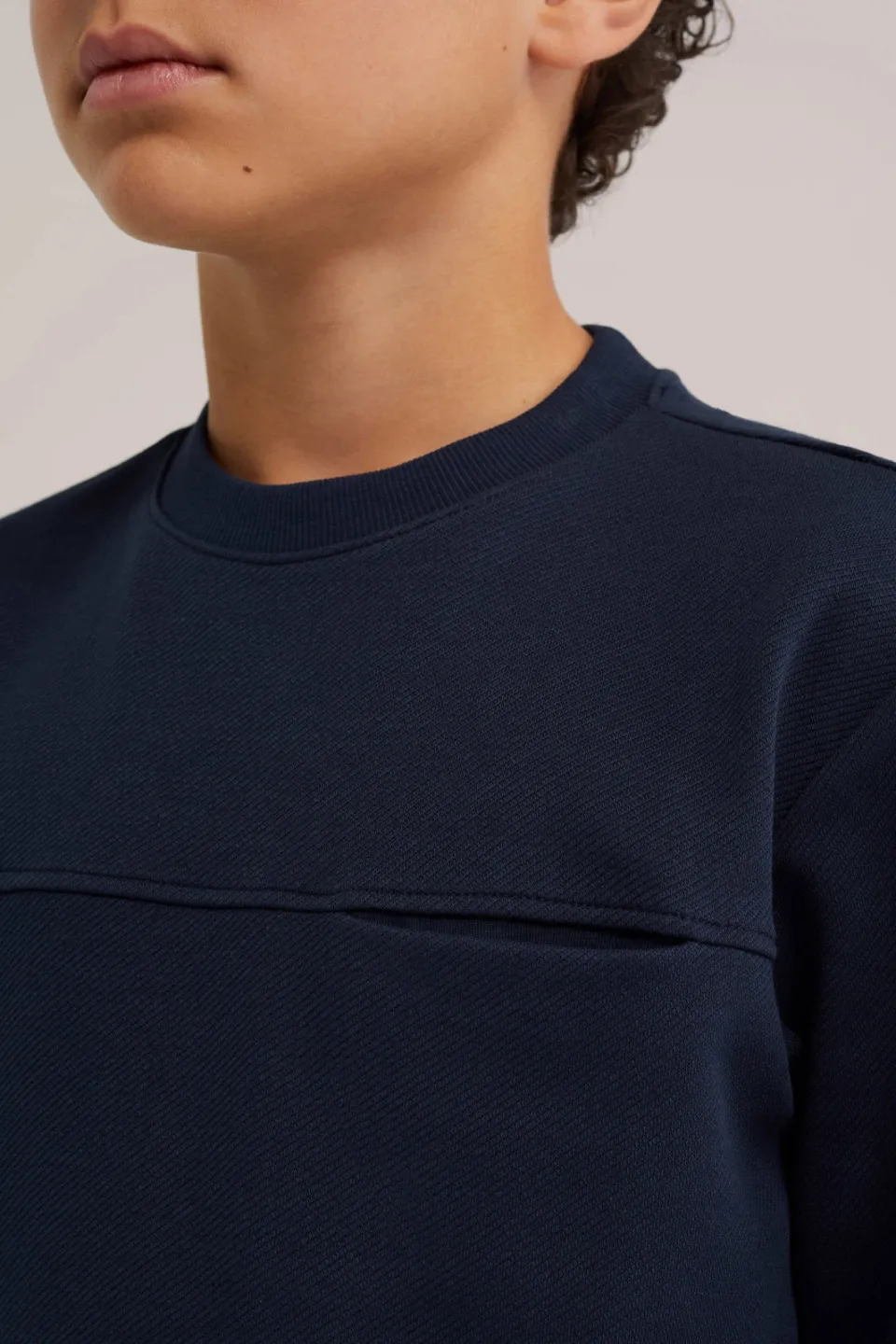 WE Fashion longsleeve marineblauw ronde hals, foto 5