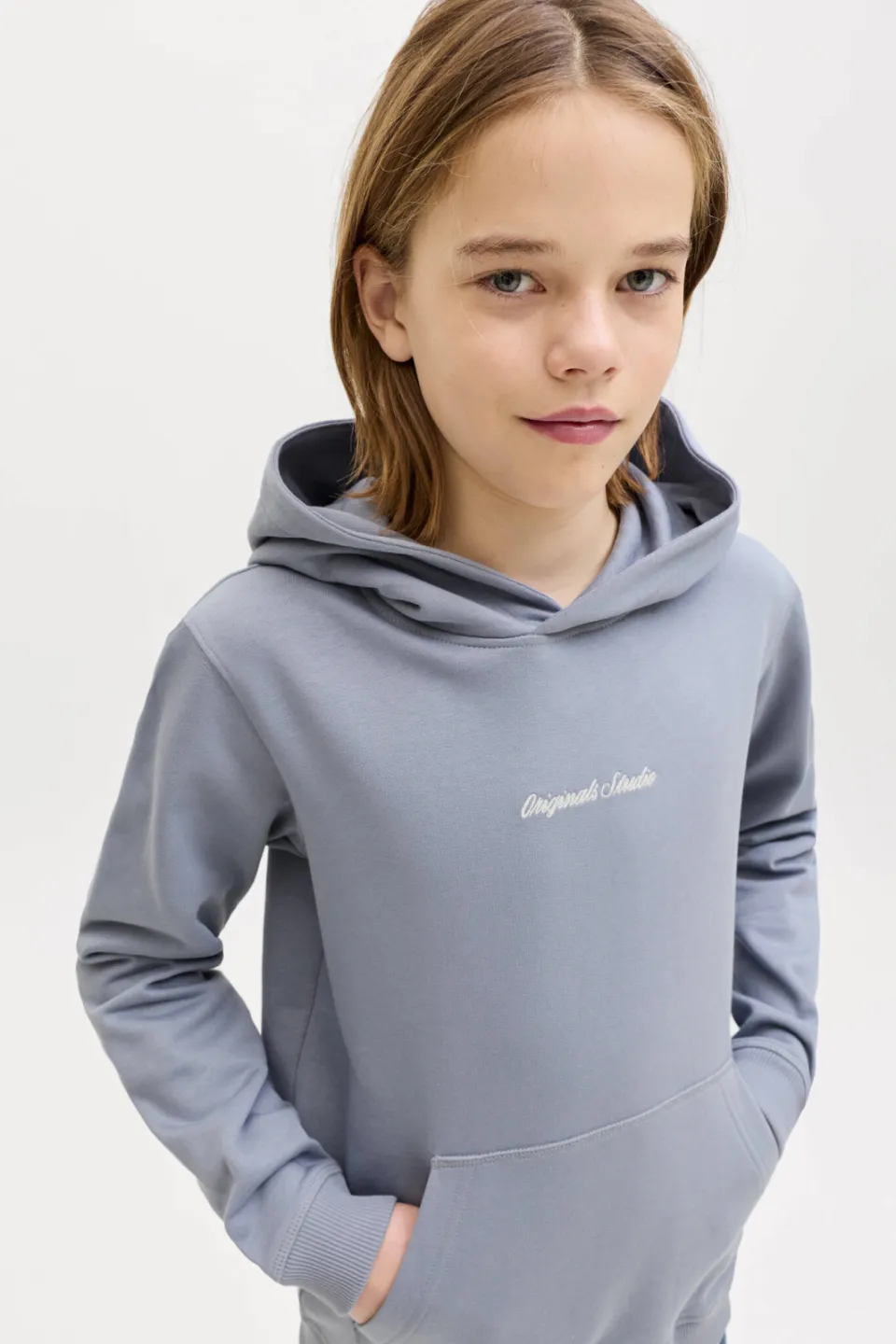 Jack & Jones JUNIOR hoodie lichtblauw grijsblauw, foto 5