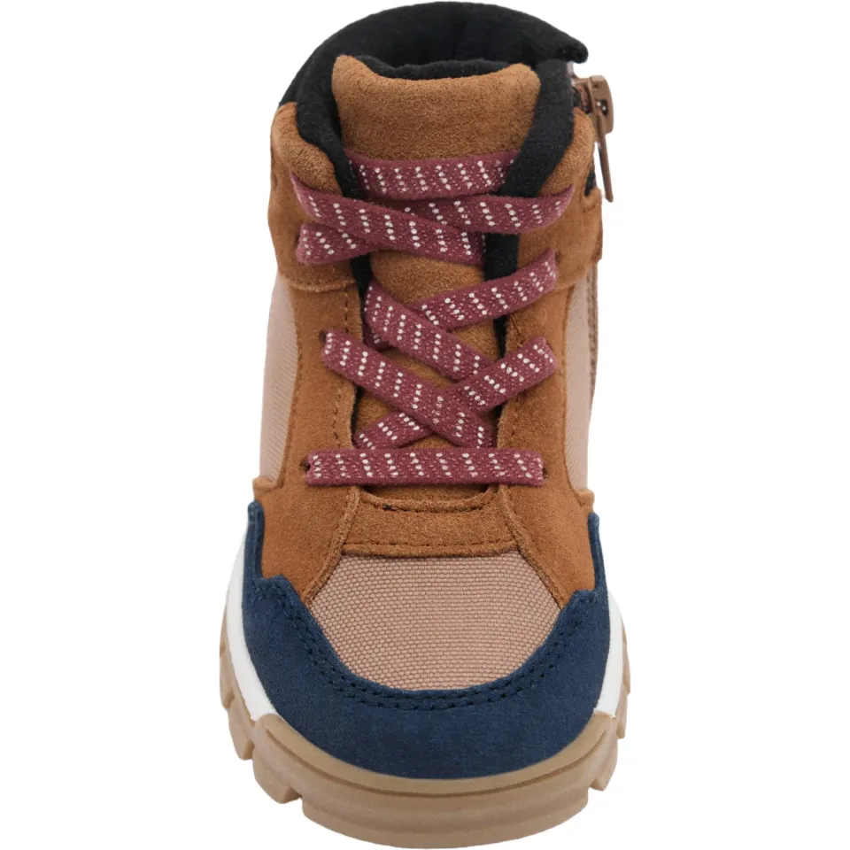 Mango Kids leren enkelboots met profielzool - bruin/donkerblauw, foto 5