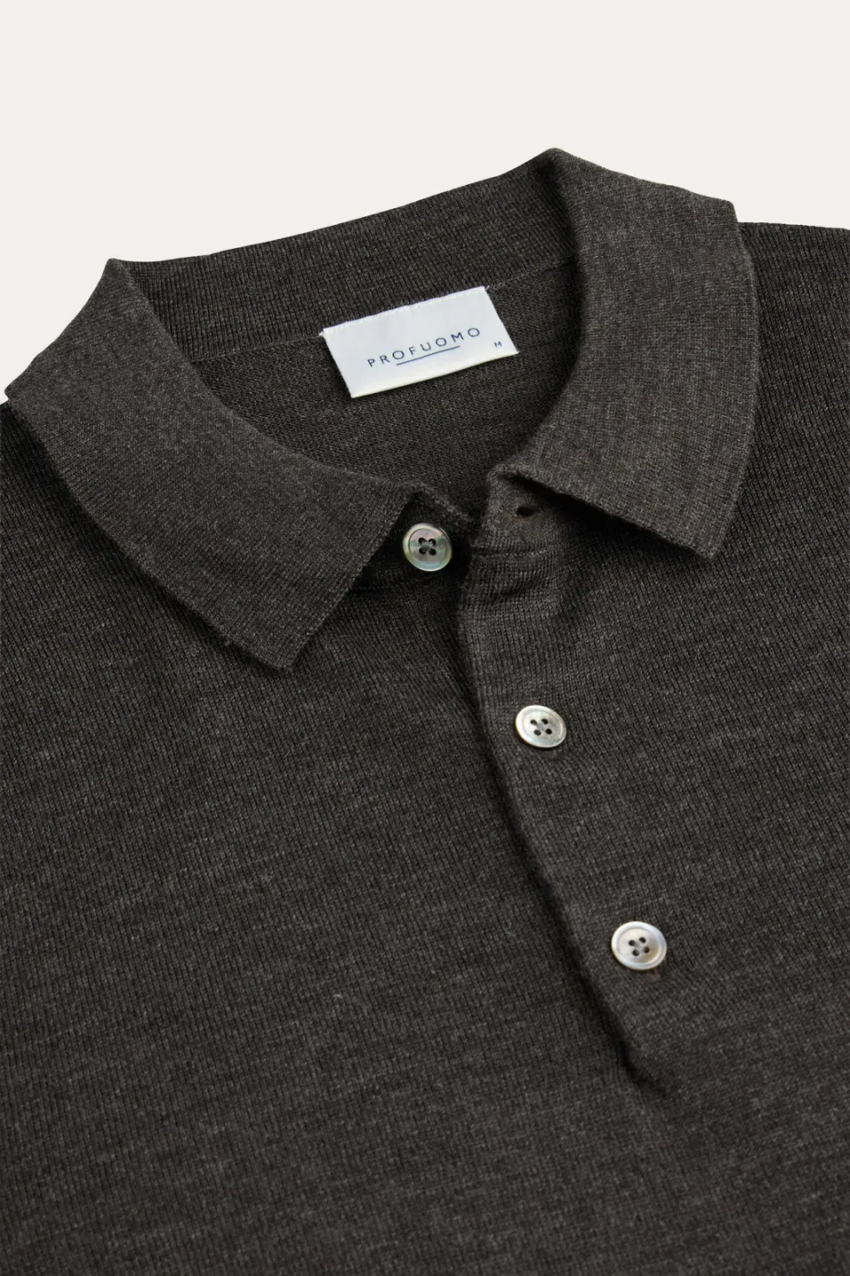 Profuomo wollen regular fit gebreide trui - donkerbruin, foto 4