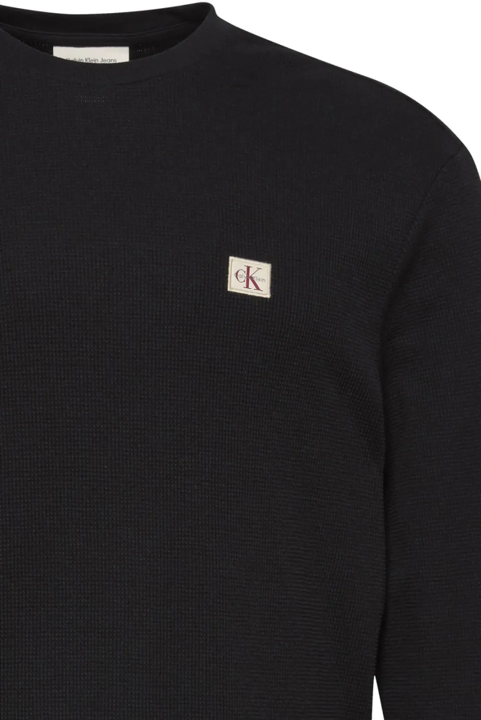 Calvin Klein JEANS longsleeve met ingebreid patroon zwart, foto 8