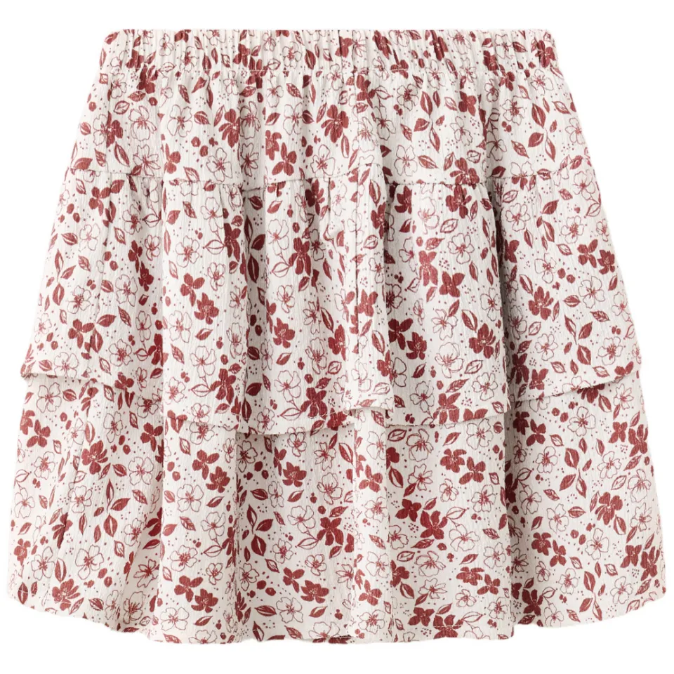 Mango Kids gebloemde korte rok donkerrood ecru, foto 3