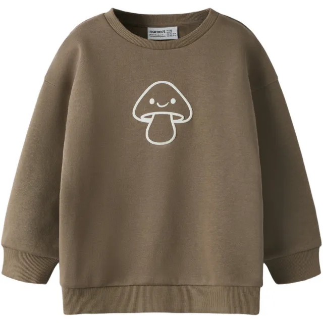 NAME IT MINI sweater met print - bruin