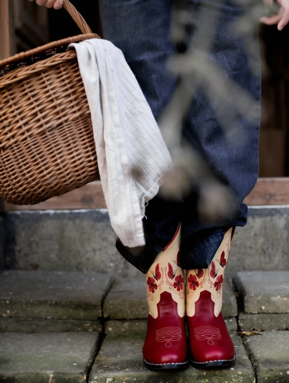 Bootstock western leren laarzen - rood/ecru, foto 8