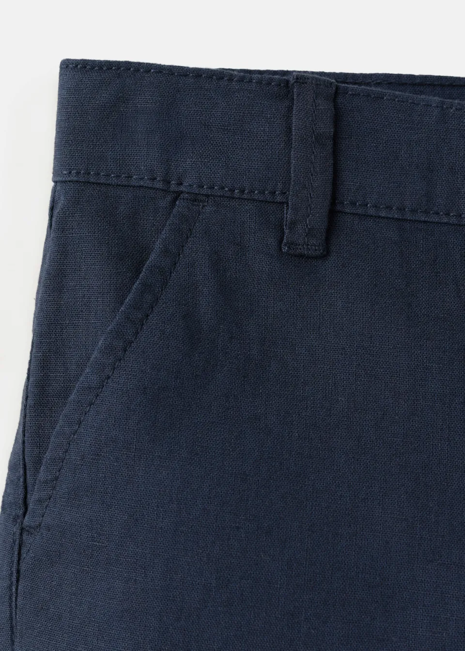 Mango Kids linnen chinoshort donkerblauw, foto 6