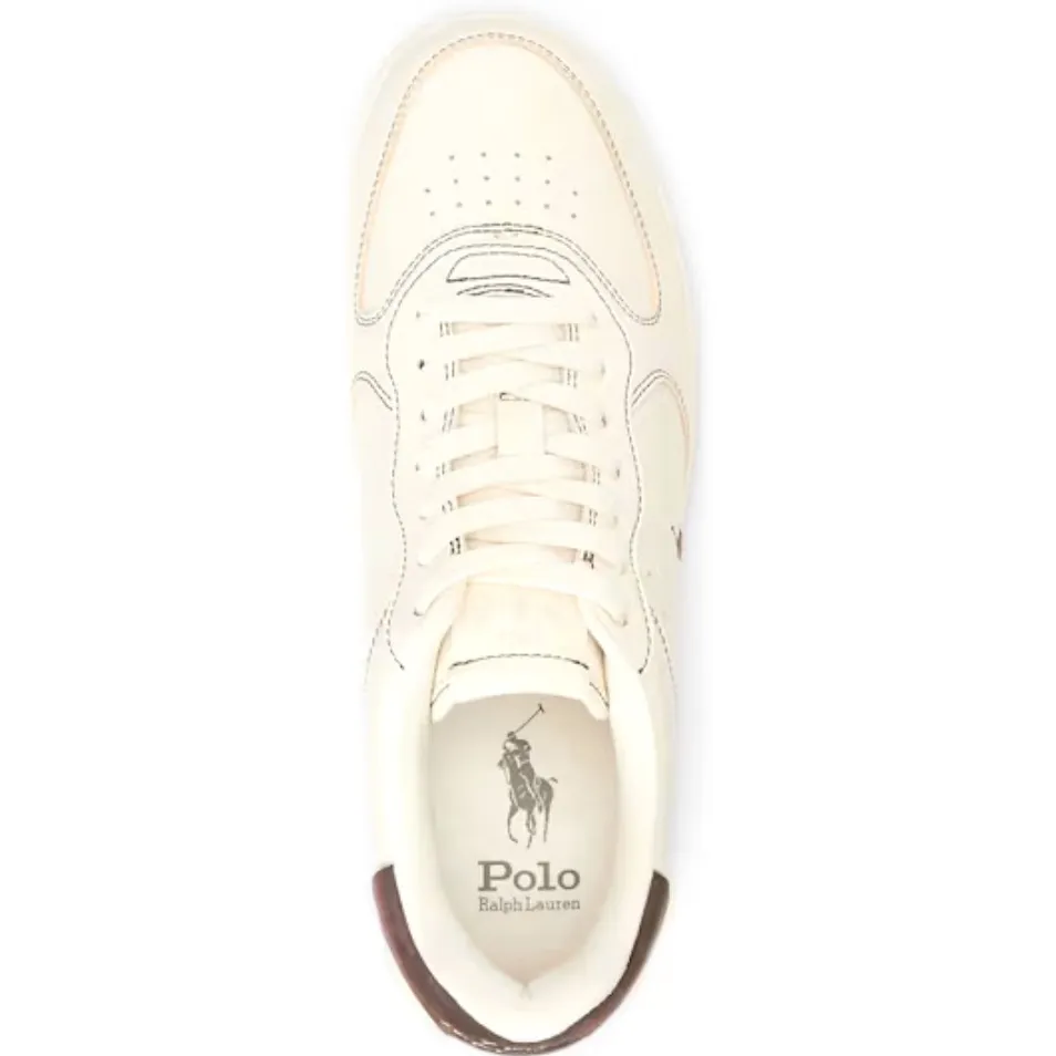 Polo Ralph Lauren Masters Court sneakers low top ecru Leer Unisex, foto 5