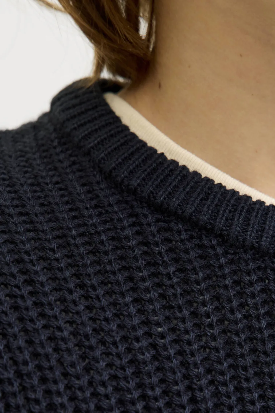 Jack & Jones JUNIOR trui donkerblauw grof gebreid, foto 7