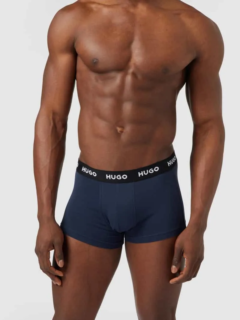 Hugo Boxershort met labeldetails in een set van 3 stuks Donkerblauw