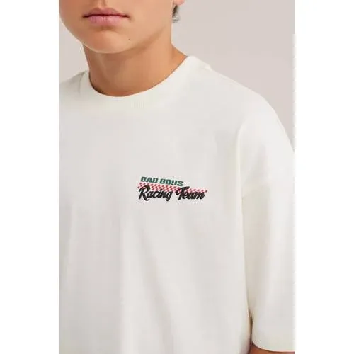 WE Fashion Bad Boys T-shirt off-white, foto 3