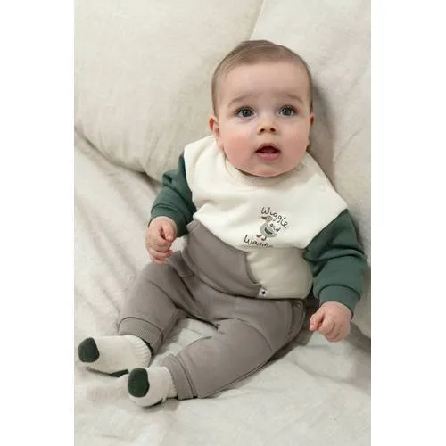 Feetje sweater Wiggle and Waddle - ecru/groen, foto 4