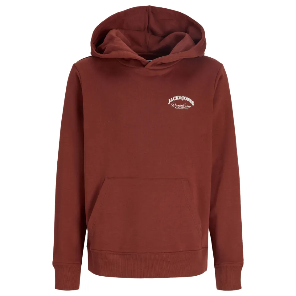 Jack & Jones JUNIOR rechtvallende hoodie met backprint - rood, foto 2
