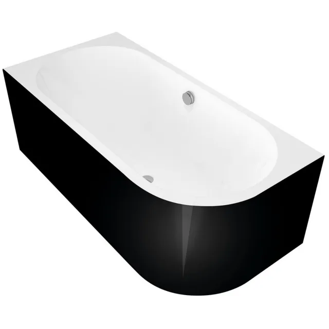 Polysan Astra ligbad asymmetrisch links zwart
