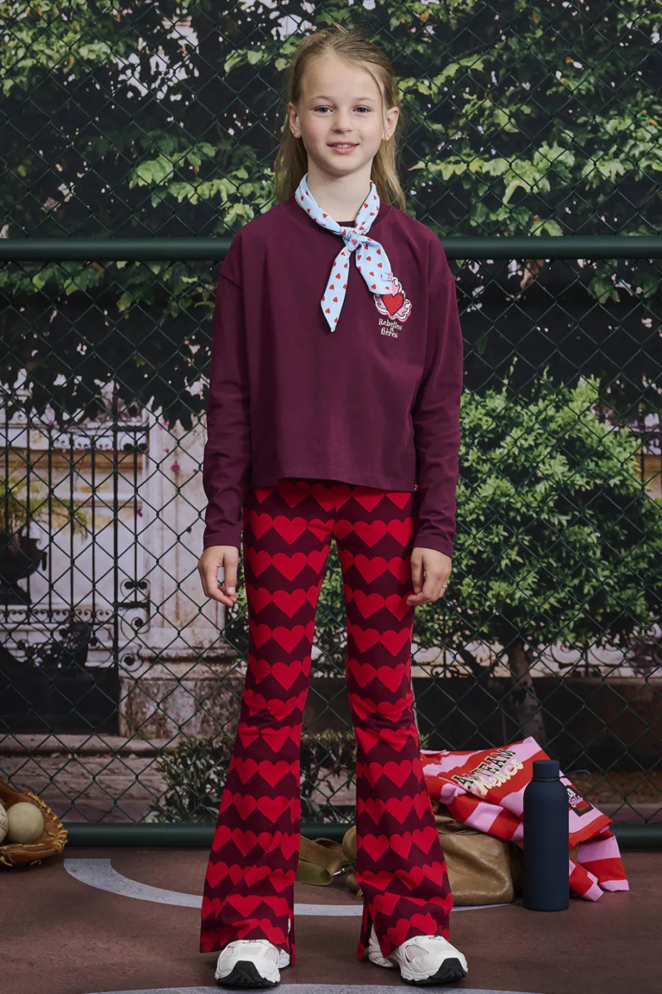 Z8 Esther flared broek donkerrood Donkerrood/rood