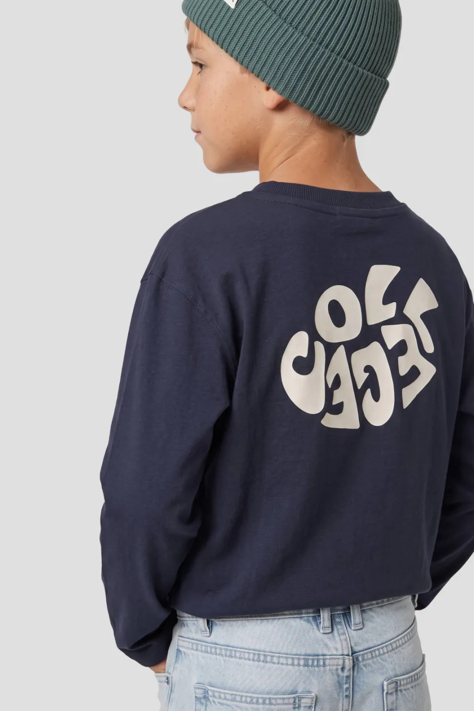 Me & My Monkey rechtvallende longsleeve met backprint donkerblauw, foto 6