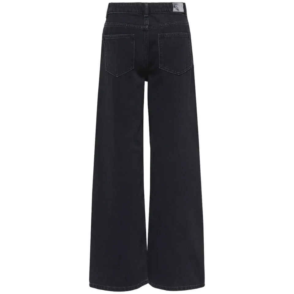 KIDS ONLY GIRL wide leg jeans met sterren - black denim/zilver, foto 2