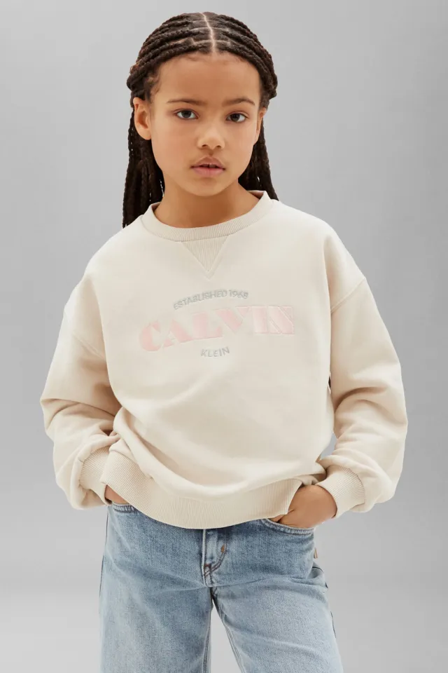 Calvin Klein sweater met logo - ecru