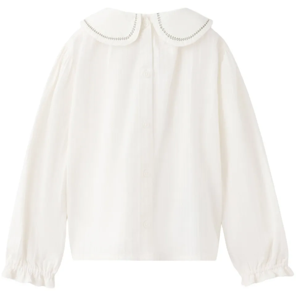 Mango Kids blousetop met borduursels naturel wit, foto 4