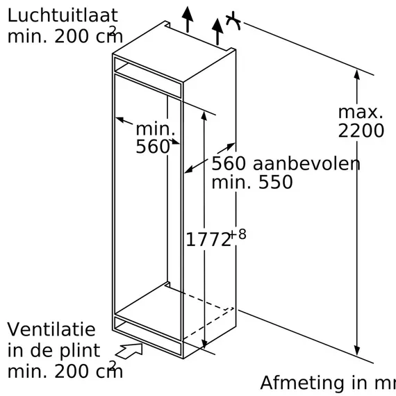 Siemens GI81NACE0 inbouwvriezer wit, foto 2